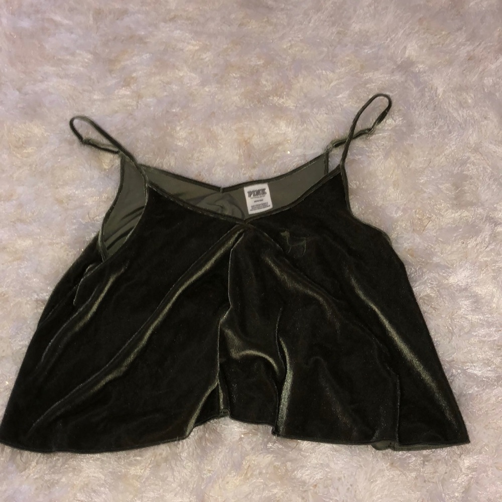 Vs pink crop Velour tank